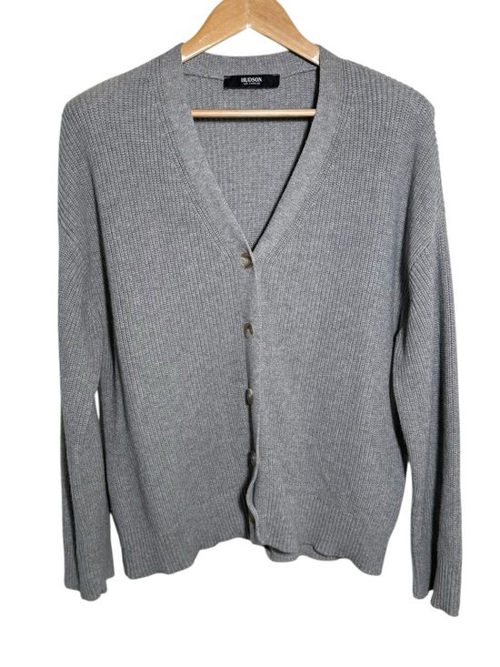 Hudson Jeans Sweaters - Hudson Jeans 100% Cotton Ribbed V-Neck Button Cardigan Gray size L